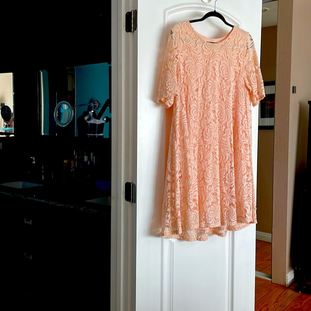 Pretty lace pink dress.
